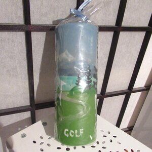The Golfer, Candle, Hand Painted, Original, Helen Radok Esmali, Art, Nature